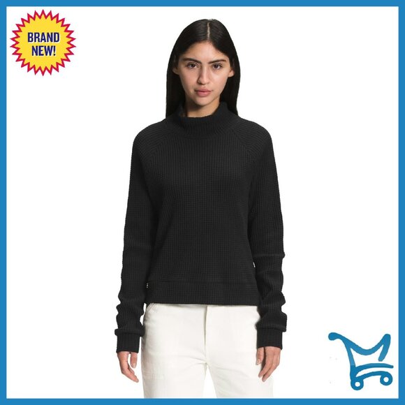 Women's Thermal Mock Neck Long Sleeve Shirt - XS Cotton Raglan Sleeves